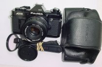 Fujica AX-3 35mm Film SLR Manual Camera with X-Fujinon 50/1.9 FM Lens in Black