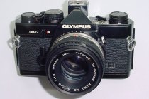 Olympus OM-2N MD 35mm Film SLR Manual Camera + Olympus 50/1.8 Zuiko Lens - Black