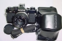 Olympus OM-2N MD 35mm Film SLR Manual Camera + Olympus 50/1.8 Zuiko Lens - Black