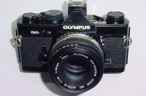 Olympus OM-2N MD 35mm Film SLR Manual Camera + Olympus 50/1.8 Zuiko Lens - Black