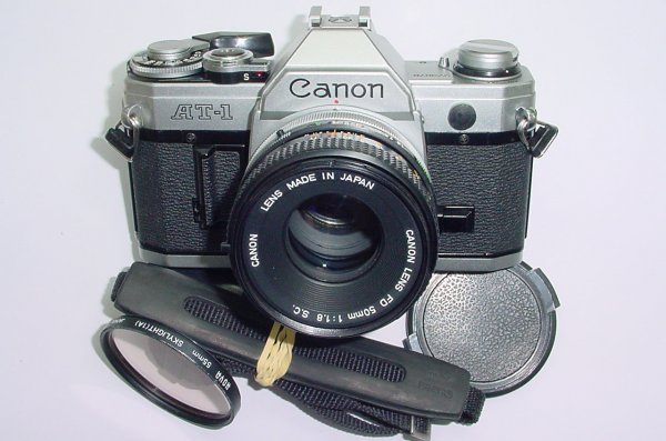 Canon AT-1 35mm SLR Film Manual Camera with Canon 50mm F/1.8 FD S.C. Lens