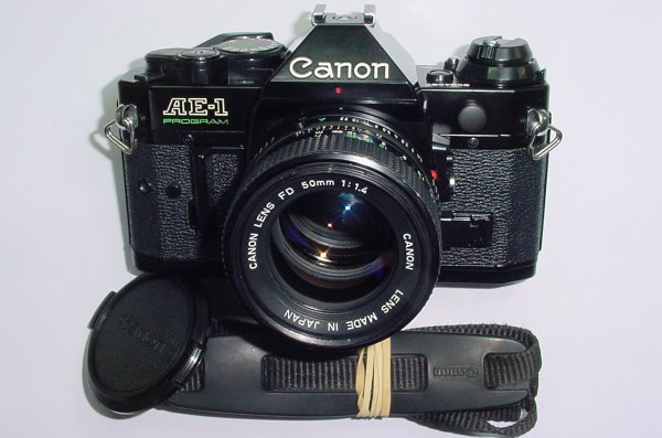 Canon AE-1 Program 35mm SLR Film Manual Camera with Canon 50mm F/1.4 FD Lens