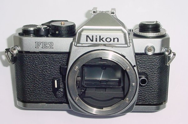 Nikon FE2 35mm SLR Film Manual Camera Body in Silver