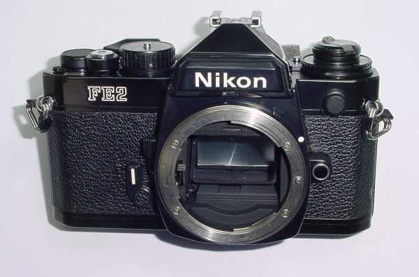 Nikon FE2 35mm SLR Film Manual Camera Body in Silver