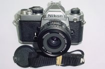 Nikon FM 35mm Film SLR Manual Camera + Nikon 35/2.5 Series E AIs Lens