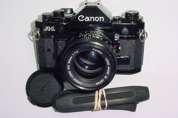 Canon A-1 35mm SLR Film Manual Camera with Canon 50mm F/1.4 FD Lens Excellent