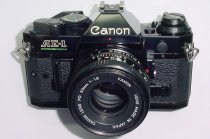 Canon AE-1 Program 35mm SLR Film Manual Camera + Canon 50/1.8 FD Lens in Black