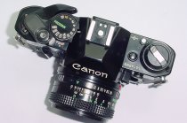 Canon AE-1 Program 35mm SLR Film Manual Camera + Canon 50/1.8 FD Lens in Black