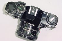 Canon AE-1 Program 35mm SLR Film Manual Camera + Canon 50/1.8 FD Lens in Black