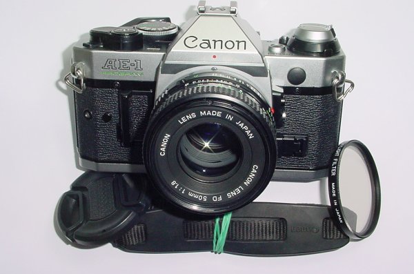 Canon AE-1 Program 35mm SLR Film Manual Camera + Canon 50mm F/1.8 FD Lens - Ex++