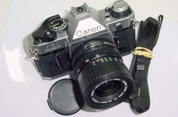 Canon AE-1 Program 35mm Film SLR Camera + Canon 35-70mm f/3.5-4.5 FD Zoom Lens