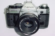 Canon AE-1 Program 35mm SLR Film Manual Camera + Canon 50mm F/1.8 FD S.C. Lens