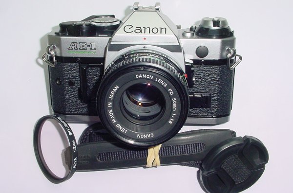 Canon AE-1 Program 35mm SLR Film Manual Camera + Canon 50mm F/1.8 FD S.C. Lens