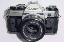 Canon AE-1 Program 35mm SLR Film Manual Camera + Canon 50mm F/1.8 FD S.C. Lens