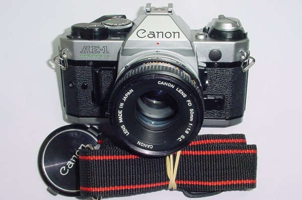 Canon AE-1 Program 35mm SLR Film Manual Camera with Canon 50mm F/1.8 FD Lens