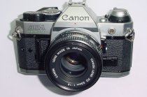 Canon AE-1 Program 35mm SLR Film Manual Camera with Canon 50mm F/1.8 FD Lens