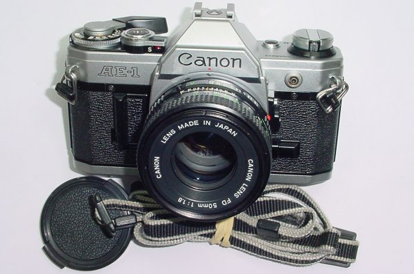 Canon AE-1 35mm SLR Film Manual Camera with Canon 50mm F/1.8 FD Lens