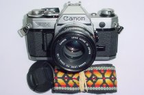 Canon AE-1 35mm SLR Film Manual Camera with Canon 50mm F/1.8 FD Lens