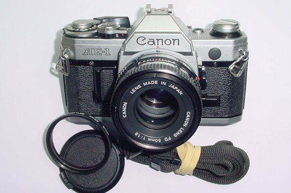 Canon AE-1 35mm SLR Film Manual Camera with Canon 50mm F/1.8 FD Lens