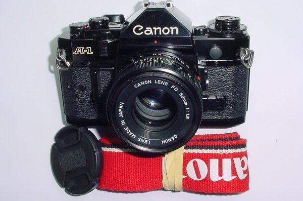 Canon A-1 35mm SLR Film Manual Camera with Canon 50mm F/1.8 FD Lens