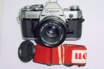 Canon AE-1 35mm SLR Film Manual Camera with Canon 50mm F/1.8 FD Lens