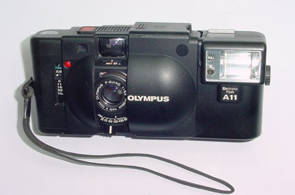 Olympus XA 35mm Film Rangefinder Camera with F.Zuiko 35mm F/2.8 Lens + A11 Flash