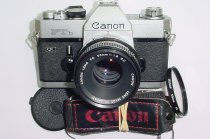 Canon FTb QL 35mm Film SLR Manual Camera with Canon 50mm F/1.8 FD S.C. Lens