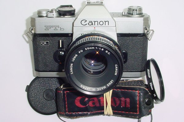 Canon FTb QL 35mm Film SLR Manual Camera with Canon 50mm F/1.8 FD S.C. Lens