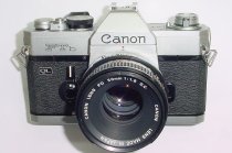 Canon FTb QL 35mm Film SLR Manual Camera with Canon 50mm F/1.8 FD S.C. Lens