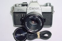 Canon FTb QL 35mm Film SLR Manual Camera with Canon 50mm F/1.8 FD S.C. Lens