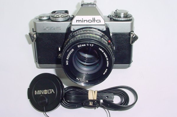 minolta XD 5 35mm Film SLR Manual Camera + Minolta 50/1.7 MD ROKKOR Lens