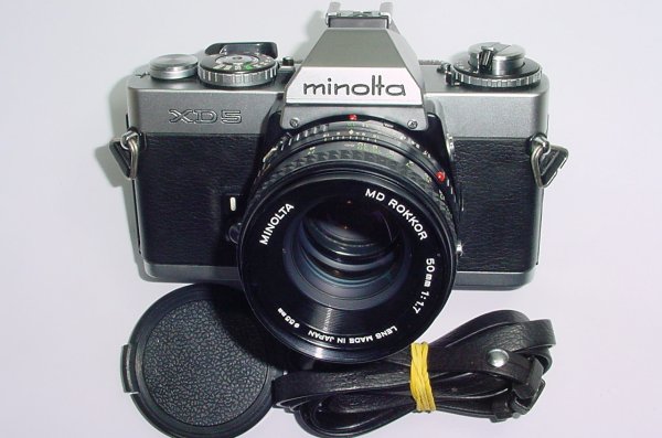 minolta XD 5 35mm Film SLR Manual Camera + Minolta 50/1.7 MD ROKKOR Lens