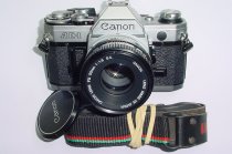 Canon AE-1 35mm SLR Film Manual Camera with Canon 50mm F/1.8 FD S.C. Lens