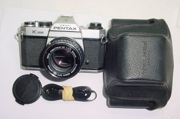 Pentax K1000 35mm Film SLR Manual Camera + Pentax-M 50mm F/1.4 SMC Lens