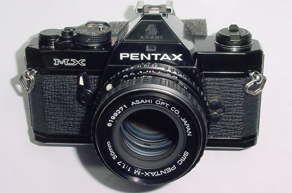 Pentax MX 35mm Film SLR Manual Camera with Pentax-M 50mm F/1.7 SMC Lens in Black