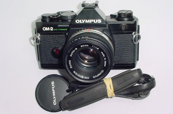 Olympus OM-2 Spot/Program 35mm Film SLR Manual Camera + 50mm f/1.8 Zuiko Lens