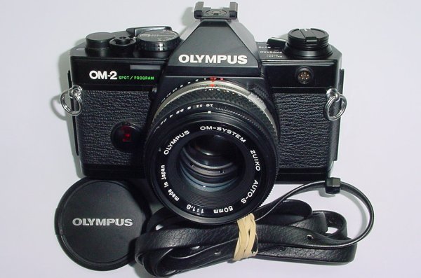 Olympus OM-2 Spot/Program 35mm Film SLR Manual Camera + 50mm f/1.8 Zuiko Lens