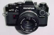 Olympus OM10 QUARTZ 35mm Film SLR Camera with 50mm F/1.8 Zuiko Lens - Black