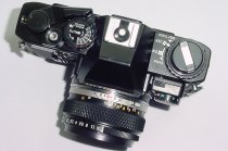 Olympus OM10 QUARTZ 35mm Film SLR Camera with 50mm F/1.8 Zuiko Lens - Black