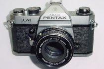 Pentax KM 35mm Film SLR Manual Camera + Pentax-M 50mm F/1.7 SMC Lens