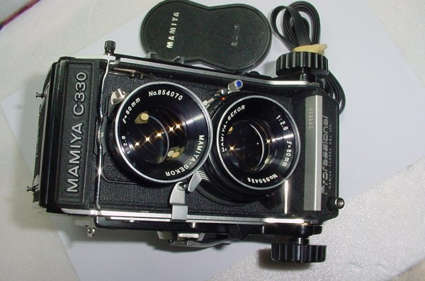 Mamiya C330 Professional TLR Film Camera + Mamiya-Sekor 80mm f/2.8 blue dot Lens