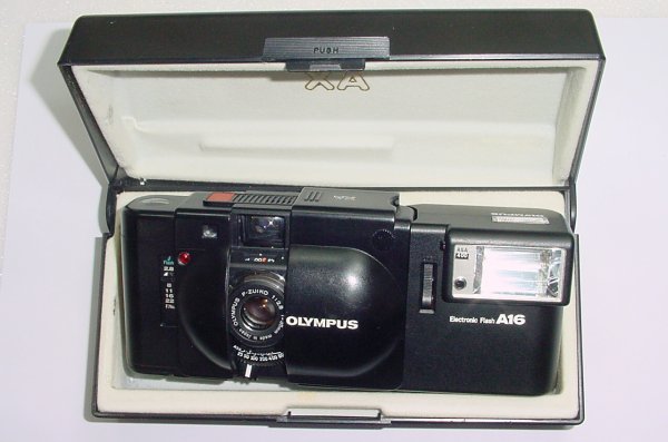 Olympus XA 35mm Film Rangefinder Camera with F.Zuiko 35mm F/2.8 Lens + A16 Flash