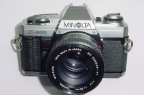 Minolta X-300 35mm Film SLR Manual Camera with Minolta 50mm F/1.7 MD Lens - Silver