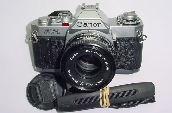 Canon AV-1 35mm Film SLR Manual Camera with Canon 50mm F/1.8 FD Lens