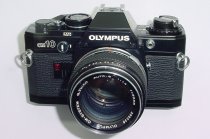 Olympus OM10 35mm Film SLR Manual Camera with Olympus 50/1.4 Zuiko MC Lens Black