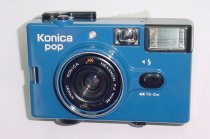 Konica pop 35mm Film Point and Shoot Camera w/ 36mm F4 Lens - Blue